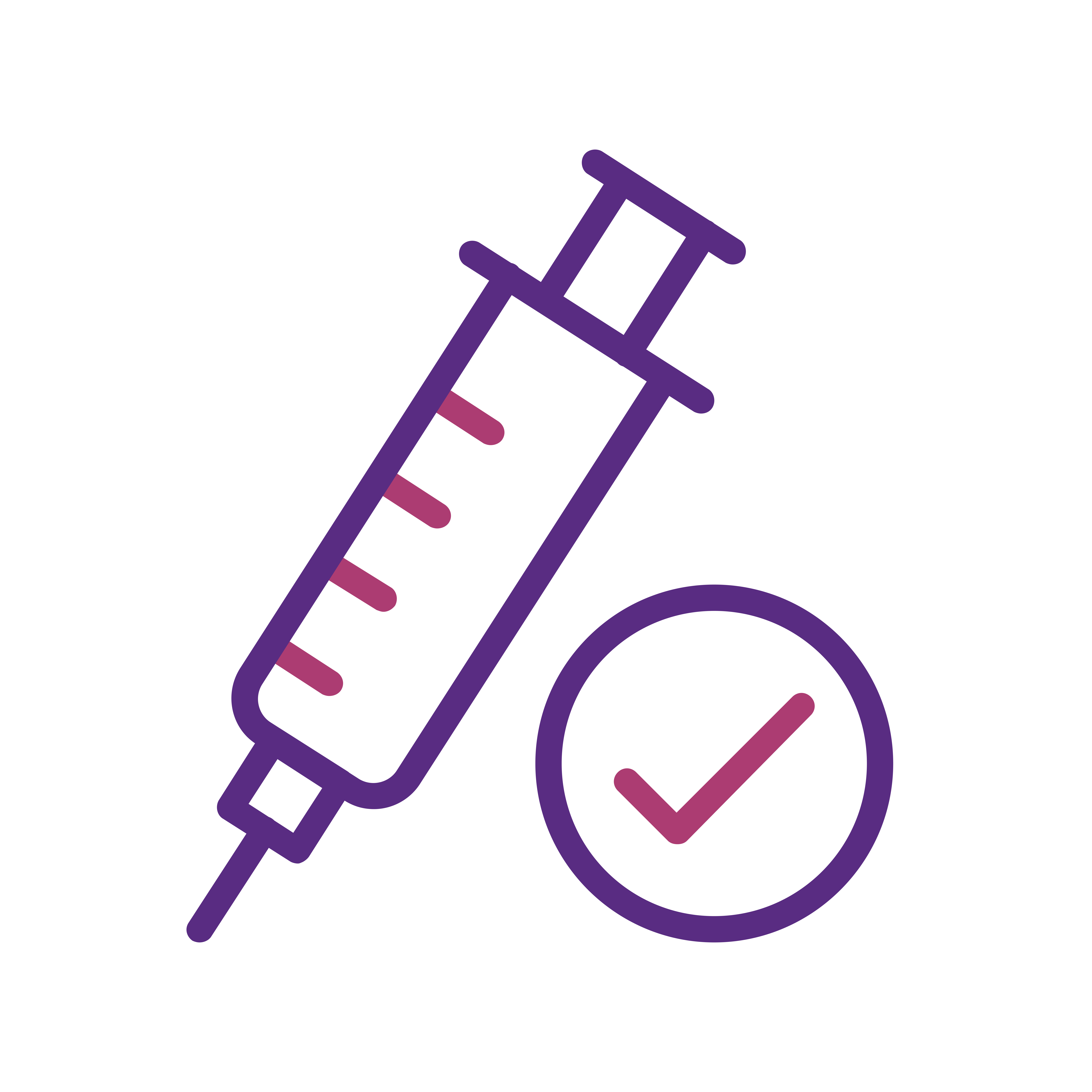 Needle and checkmark icon